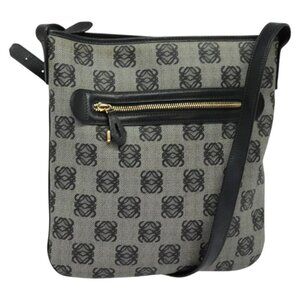 Authentic LOEWE anagram Shoulder Bag PVC Gray Gold